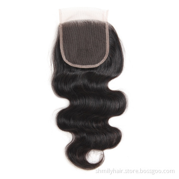 Direct Factory Hair Vendors Vietenamese Virgin Hair 4x4 Lace Closure Pre Plucked Swiss Lace Closure Body Wave With Baby Hair